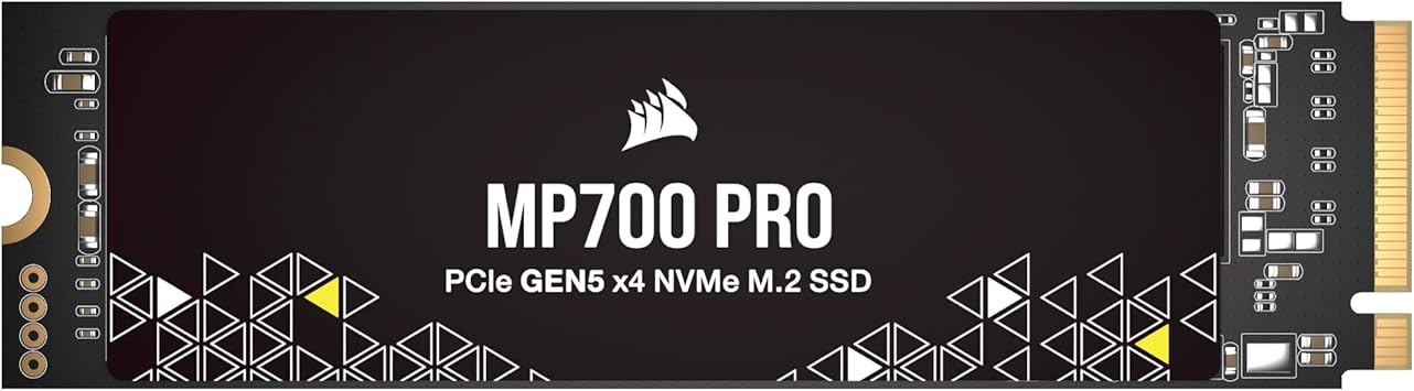 Corsair MP700 PRO 2TB M.2 PCIe Gen5 x4 NVMe 2.0 SSD – M.2 2280 – Up to 12,400MB/sec Sequential Read – High-Density TLC NAND – Black