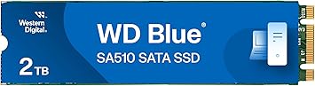 Western Digital 2TB WD Blue SA510 SATA Internal Solid State Drive SSD - SATA III 6 Gb/s, M.2 2280, Up to 560 MB/s - WDS200T3B0B