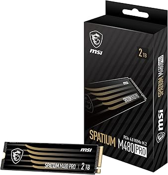 MSI SPATIUM M480 PRO PCIe 4.0 NVMe M.2 2TB Internal SSD PCIe Gen4 NVMe (SPATIUM M480 PRO PCIe 4.0 NVMe M.2 2TB)