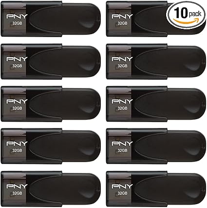 PNY 32GB Attaché 4 USB 2.0 10-Pack,Black