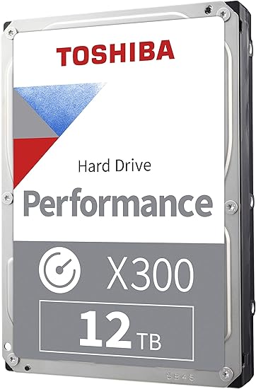 Toshiba X300 12TB Performance & Gaming 3.5-Inch Internal Hard Drive - CMR SATA 6 GB/s 7200 RPM 256 MB Cache - HDWR21CXZSTA