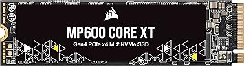 Corsair MP600 CORE XT 2TB PCIe Gen4 x4 NVMe M.2 SSD – High-Density QLC NAND – M.2 2280 – DirectStorage Compatible - Up to 5,000MB/sec – Great for PCIe 4.0 Notebooks and Desktops – Black