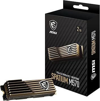 MSI SPATIUM M570 PCIe 5.0 NVMe M.2 2TB HS Internal SSD PCIe Gen5 NVMe (SPATIUM M570 PCIe 5.0 NVMe M.2 2TB HS)