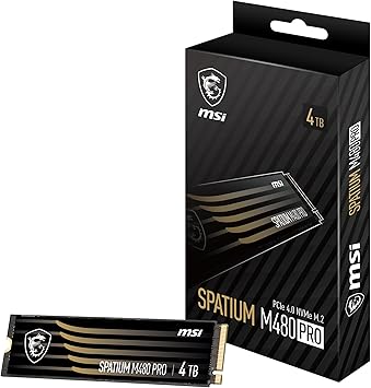 MSI SPATIUM M480 PRO PCIe 4.0 NVMe M.2 4TB Internal SSD PCIe Gen4 NVMe (SPATIUM M480 PRO PCIe 4.0 NVMe M.2 4TB)