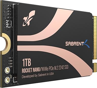 SABRENT Rocket 1TB 2242 DRAM-Less M.2 PCIe Gen 4 NVMe SSD (SB-2142-1TB)