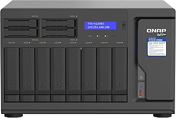 QNAP TVS-h1288X-W1250-16G High-speed media NAS with Intel® Xeon® W-1250 CPU and Two 10GbE Ports