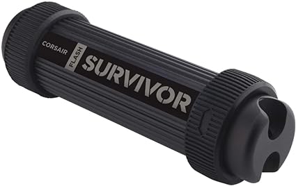 Corsair Flash Survivor Stealth 64GB USB 3.0 Flash Drive, Black (CMFSS3B-64GB)