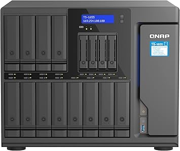 QNAP TS-1655-8G-US 16 Bay high performance and high-capacity hybrid NAS with Intel® Atom® 8-core processor, Dual 2.5GbE and long-term availability