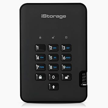 iStorage diskAshur2 HDD 1 TB | Secure Portable Hard Drive | Password Protected | Dust/Water-Resistant | Hardware Encryption