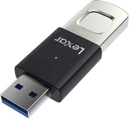 Lexar 128GB JumpDrive Fingerprint F35 PRO USB 3.2 Gen 1 Flash Drive, Up to 400/300 MB/s Read/Write, Storage Expansion and Backup, 256-bit AES & Fingerprint Encryption (LJDF35P128G-RNBNG)