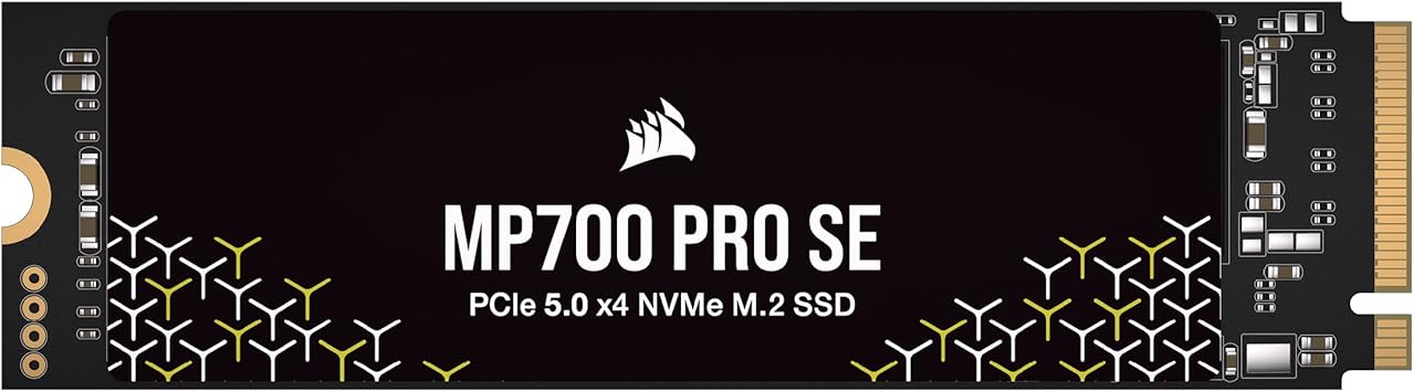 Corsair MP700 PRO SE 4TB M.2 PCIe Gen5 x4 NVMe 2.0 SSD – M.2 2280 – Up to 14,000MB/sec Sequential Read – High-Density TLC NAND – Black