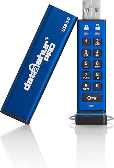 iStorage datAshur PRO 32 GB | Encrypted USB Memory Stick | FIPS 140-2 Level 3 Certified | Password protected | Dust/Water Resistant | IS-FL-DA3-256-32