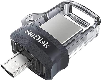 SanDisk 256GB Ultra Dual Drive m3.0 for Android Devices and Computers - microUSB, USB 3.0 - SDDD3-256G-GAM46, Black