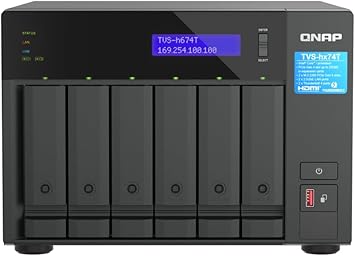 QNAP TVS-h674T-i5-32G-US 6 Bay High-Speed Desktop NAS with Intel 12th Gen Core i5 6-core CPU, 32GB DDR4 Memory, Thunderbolt 4 and 2.5GbE connectivity (Diskless)