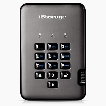 iStorage diskAshur PRO2 HDD 2TB | Secure Portable Hard Drive | FIPS Level 3 certified | Password Protected | Dust/Water-Resistant | Hardware encryption