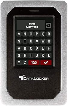 DataLocker DL4 FE 1 TB Password Protected Hardware Encrypted HDD, Easy Screen Guided Use, AES 256, IP64 Dust, TAA Compliant Trusted Supply Chain, OS Independent, USB-C/USB-A