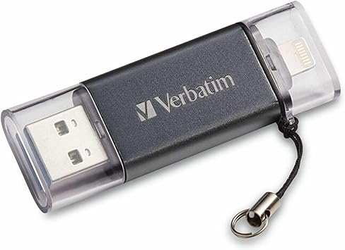 Verbatim 128GB Store 'n’ Go Dual USB 3.2 Gen 1 Flash Drive for Apple Lightning Devices – Graphite