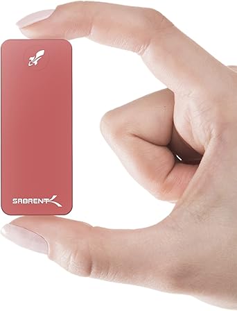 SABRENT 1TB Rocket Nano External Aluminum SSD Up to 1000MB/s (Red) (SB-1TB-NANO-RED)