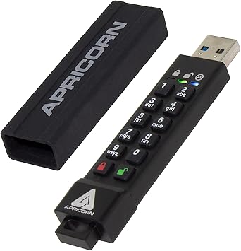 Apricorn 2TB Aegis Secure Key FIPS 140-2 Level 3 Validated 256-bit Encryption USB 3.0 Flash Drive (ASK3-2TB),Black