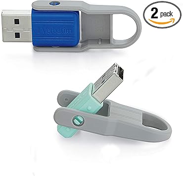 Verbatim 32GB Store 'n' Flip USB Flash Drive - 2Pk - Blue, Mint (70061)