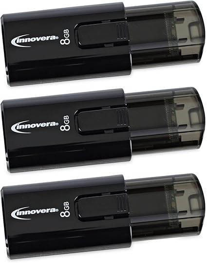 Innovera 82308 USB 3.0 Flash Drive, 8 GB, 3/Pack