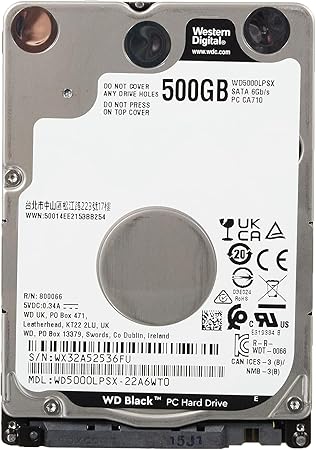 Western Digital Black WD5000LPSX 500 GB Hard Drive - 2.5