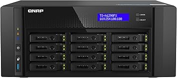 QNAP TS-h1290FX-7232P-64G-US 12 Bay U.2 NVMe/SATA All-Flash Desktop NAS Ideal for Office environments, collaborative 4K/8K Video Editing, and File Sharing