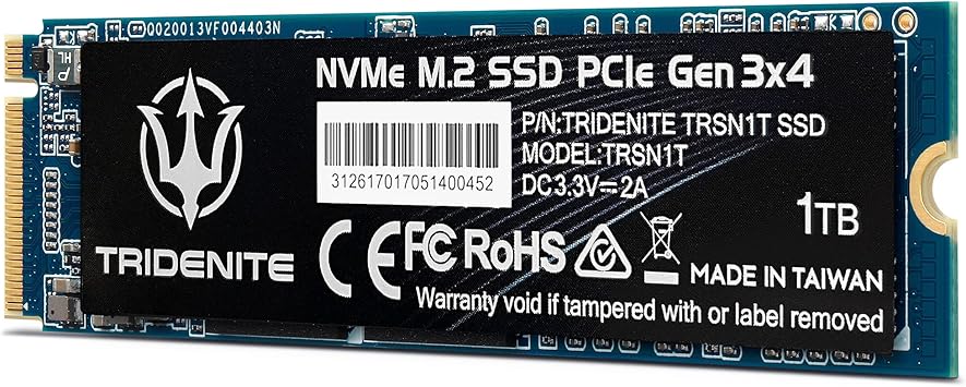 1TB NVMe M.2 2280 PCIe Gen 3x4 Internal Solid State Drive (SSD)