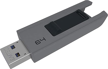 Emtec B250 Slide Flash Drive - 64GB USB 3.1 - ECMMD64GB253,Grey