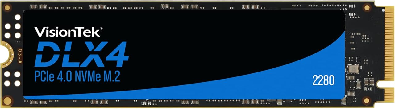 VisionTek 2280 M.2 DLX4 SSD - 2TB - PCIe Gen 4.0 x4 NVMe - 5200MB/s Read, 4775MB/s Write – Laptops, Gaming PCs, Compatible Consoles