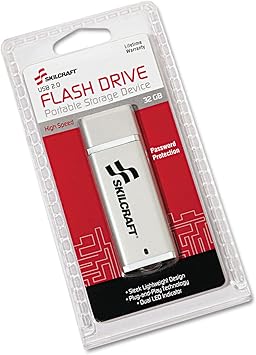 7045015702661, SKILCRAFT Ultra-Slim Flash Drive, 32 GB, Silver, TAA Compliant