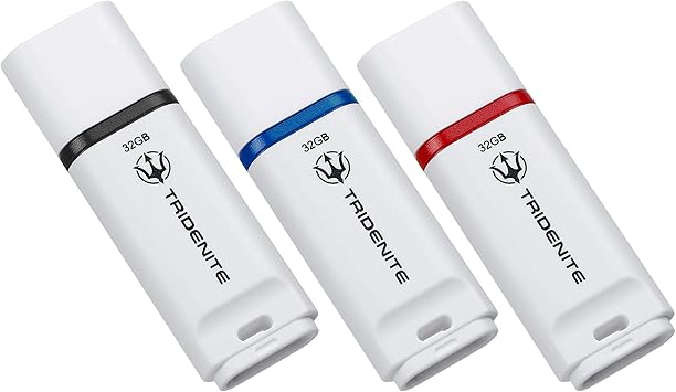 USB Drive 3-Pack 32GB USB 2.0 3X Standard White Flash Drives