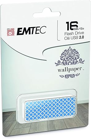 Emtec M700 Wallpaper Flash Drive, 16GB, Blue Tile - ECMMDD16GM710WP10