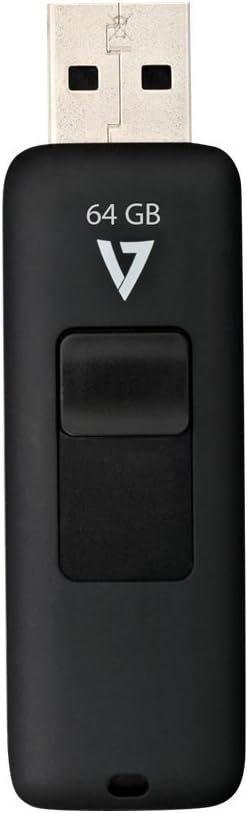 V7 VF264GAR-BLK-3N 64GB Black Flash Drive USB2.0