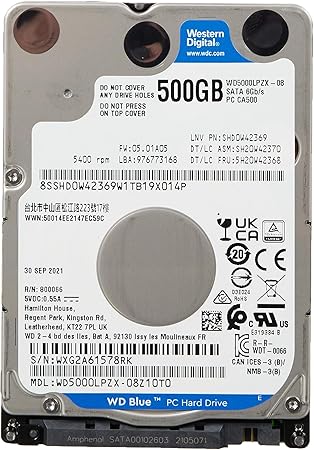 WD Blue WD5000LPZX 500 GB Hard Drive - 2.5