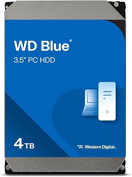 Western Digital 4TB WD Blue PC Internal Hard Drive HDD - 5400 RPM, SATA 6 Gb/s, 64 MB Cache, 3.5