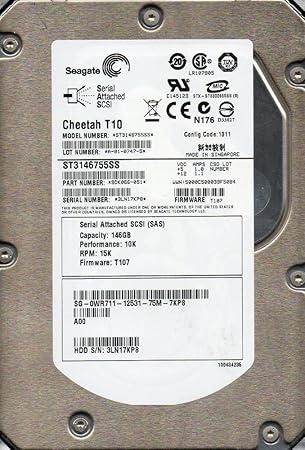 Seagate Cheetah T10 ST3146755SS 146GB 15,000RPM 16MB SAS Hard Drive