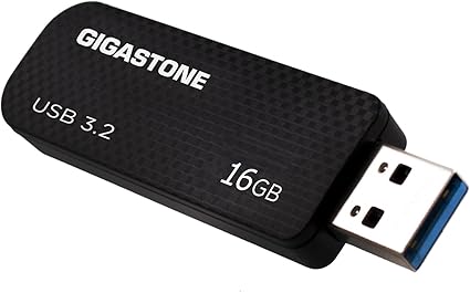 Gigastone Z30 16GB USB 3.2 Gen1 Flash Drive, Capless Retractable Design Pen Drive, Carbon Fiber Style Thumb Drive, Reliable Performance & Durable, USB 2.0 / USB 3.0 / USB 3.1 Interface Compatible