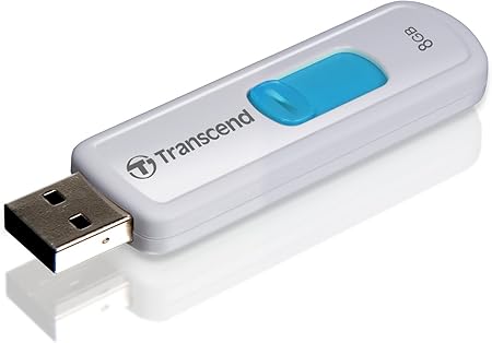 Transcend 8 GB JetFlash 530 Retractable USB Flash Drive - TS8GJF530 (White)