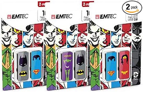 Emtec M700 Superhero Flash Drive, 16Gb, 2-Pack,ECMMD16GM700SHP2