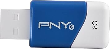 PNY Compact Attaché 8GB USB 2.0 Flash Drive (Blue) Model P-FD8GBCOMB-GE