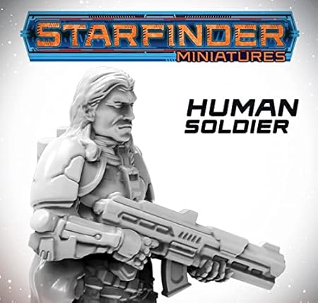 Archon Studio Starfinder Miniatures – Human Soldier – 1 Piece 32MM Unpainted Unassembled Designed for Starfinder