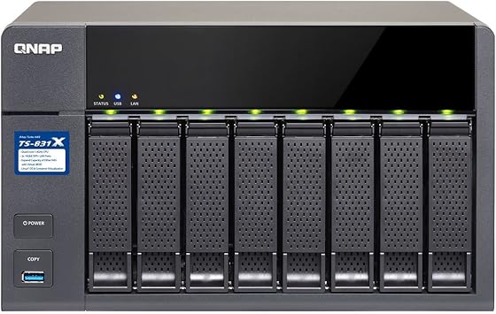 QNAP High-Performance 8-Bay NAS with 2x10GbE (SFP+) Network, Hardware Encryption TS-831X-16G-US