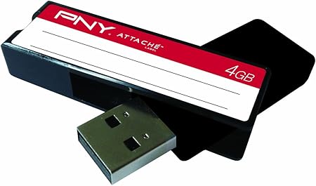 PNY Label Attache 4 GB USB 2.0 Flash Drive P-FD4GB/REDBTS-EF (Red)