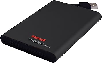 Maxell myGEN 250 GB Portable External Hard Drive MY-250 (Black)