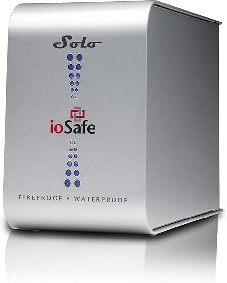 ioSafe Solo 500 GB Fireproof and Waterproof Desktop External Hard Drive with 5 Year Data Recovery Service SL0500GBUSB205YR (Silver)