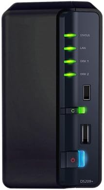 Synology DiskStation 2-Bay 1 TB (2 x 500 GB) Network Attached Storage DS209+ 2050 (Black)