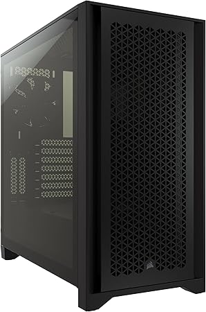 CORSAIR 4000D AIRFLOW Tempered Glass Mid-Tower ATX Case - High-Airflow - Cable Management System - Spacious Interior - Two Included 120 mm Fans - Black