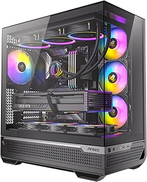 Antec C7 ARGB, RTX 40 GPU Support, 4 x 120mm ARGB PWM Fans Included, Vertical GPU Cooling, Type-C 10Gbps, Seamless Tempered Glass Front & Side Panels, 360mm Radiator Support, Mid-Tower E-ATX PC Case