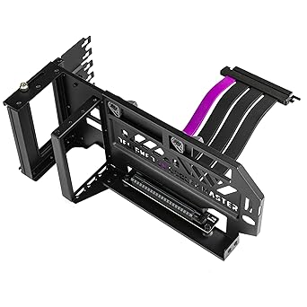 Cooler Master MasterAccessory Vertical GPU Card Holder Kit V3 Black, Premium Riser Cable PCI-E 4.0 x16-165mm, PCIe 3.0 Compatible, Adjustable Length for E-ATX|ATX|Micro ATX Case (MCA-U000R-KFVK03)